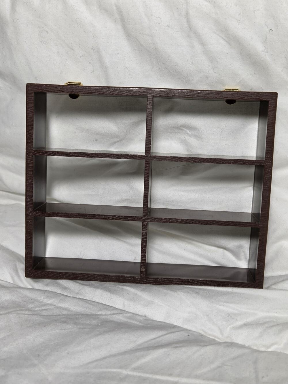 Vtg Trinket Frame Plastic 6 Compartment Wall Decor Shelf Miniature Shadow Box